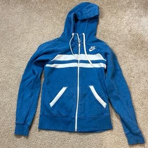 Nike Zip Up Hoodie Blue